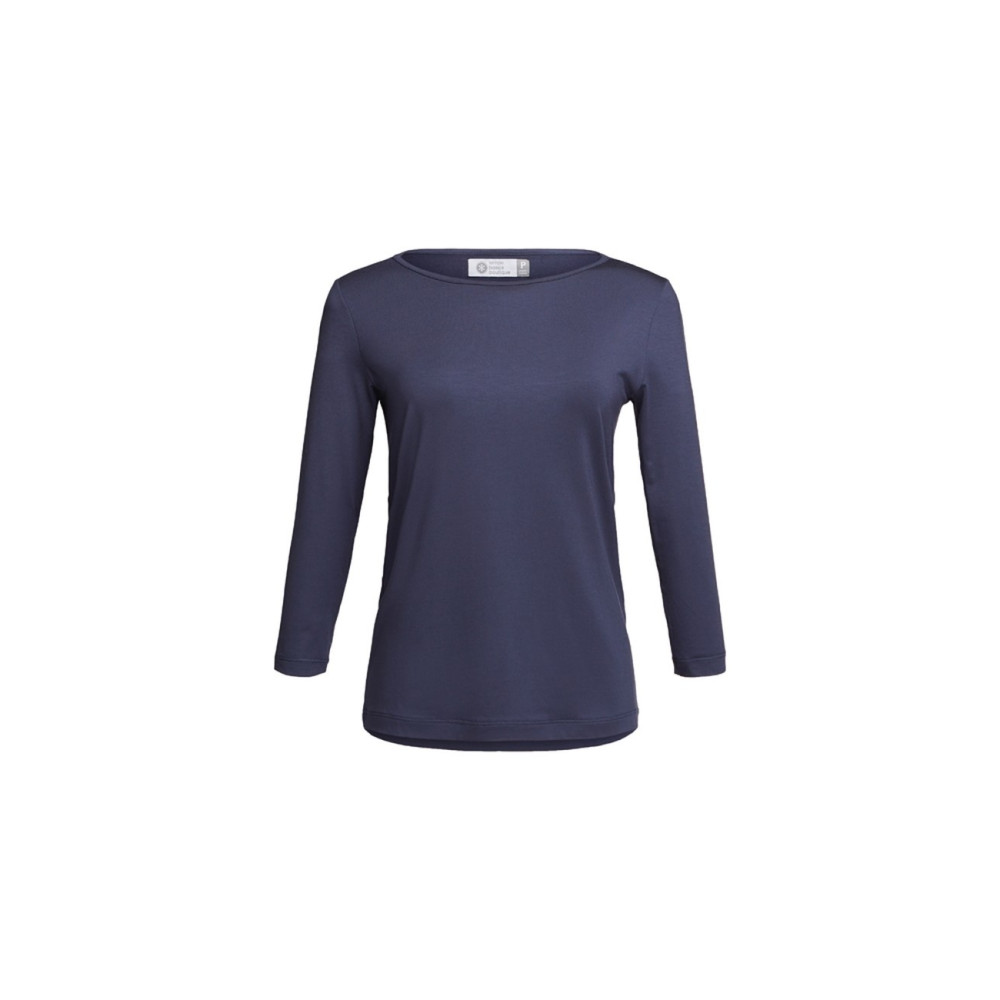 Blusa Lemon Manga 3/4 Decote Canoa Modal Marinho