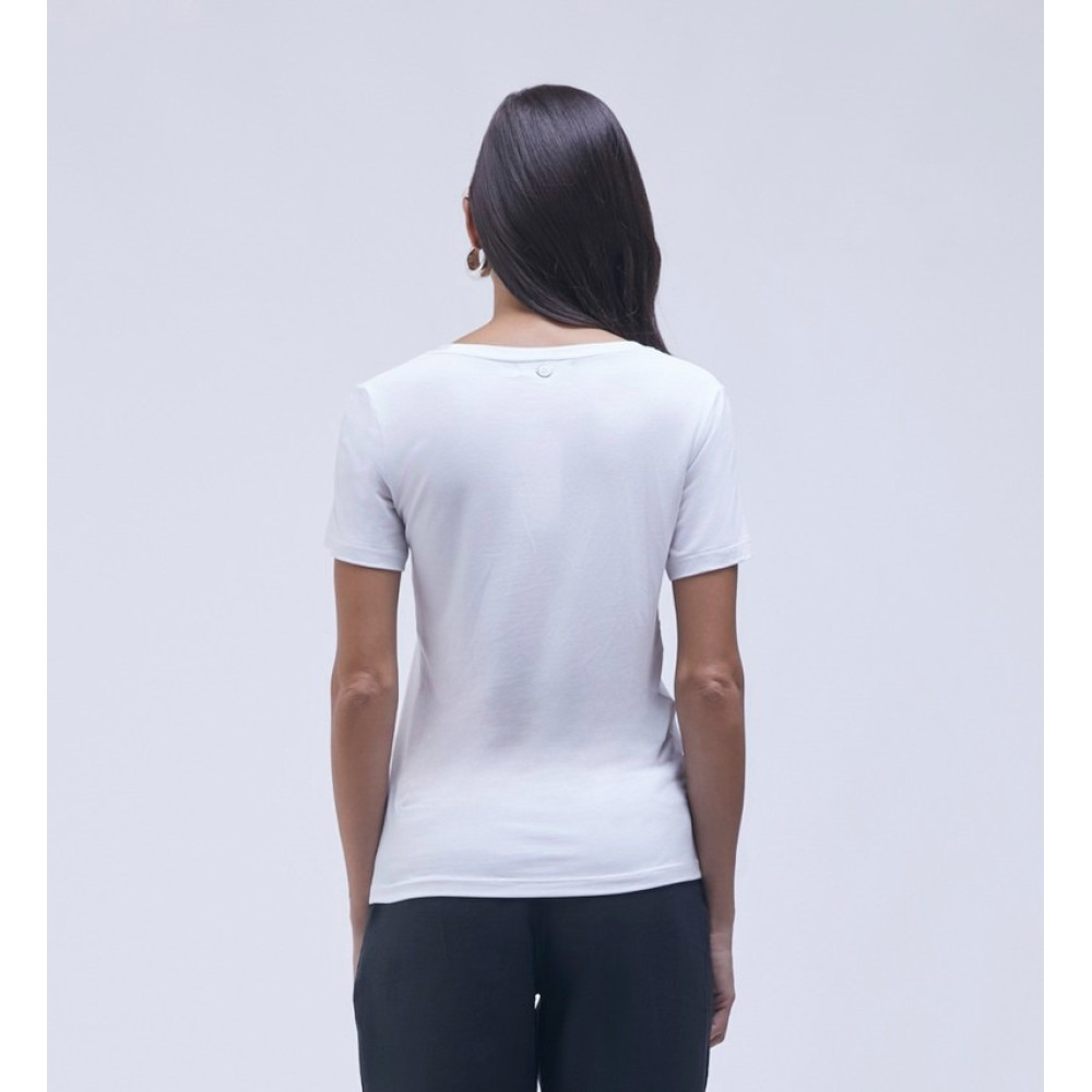 T-shirt Lemon Gola V Modal Branca