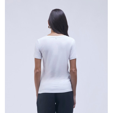 T-Shirt Lemon Gola V Modal Branca