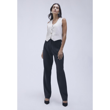 Calça Lemon Reta Alfaiataria Preta