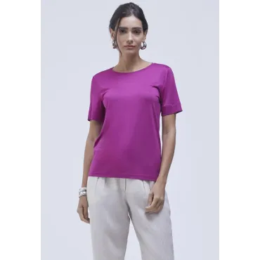 T-Shirt Lemon Gola Careca Modal Aghata Rosa