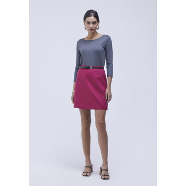 Blusa Lemon  Manga 3/4 Decote Canoa Modal Cinza
