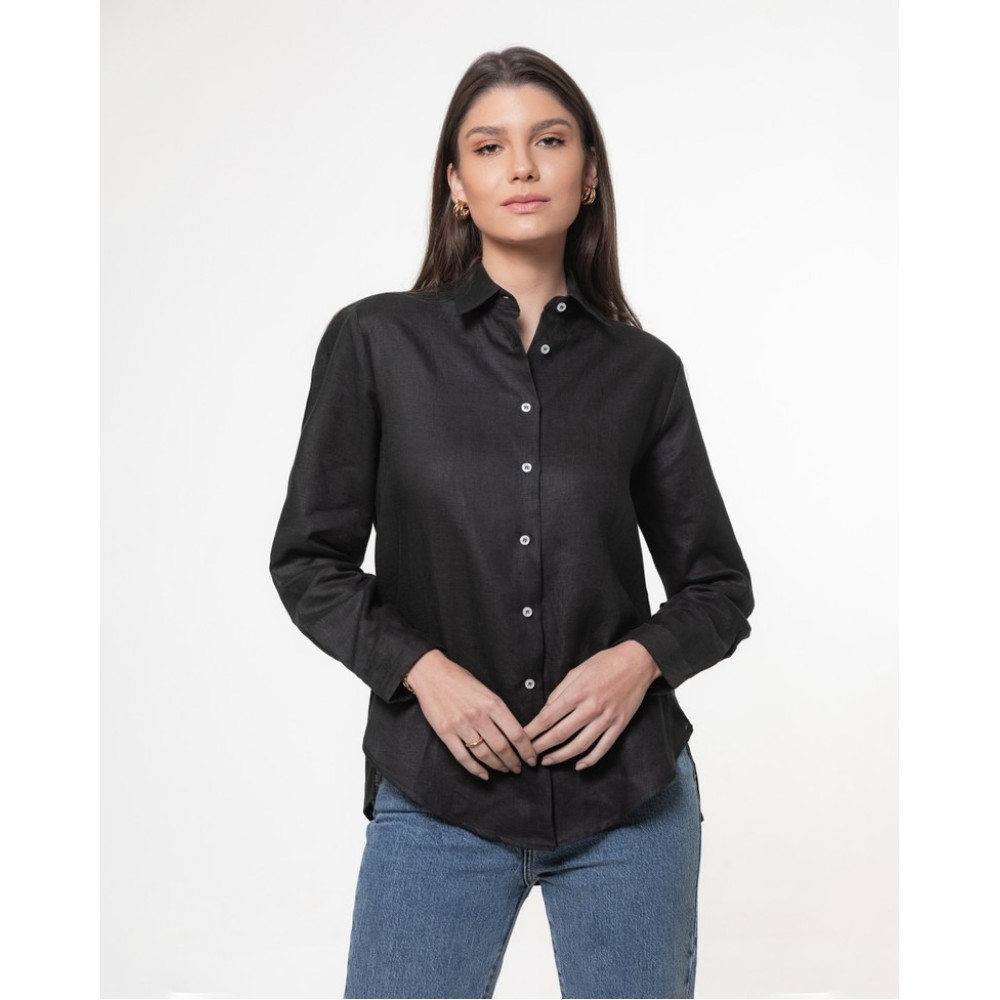 Camisa Lemon Linho Preta