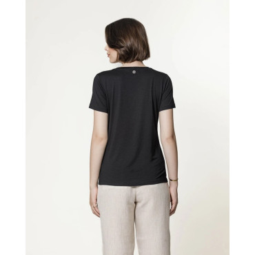 T-Shirt Lemon Gola V Modal Preto