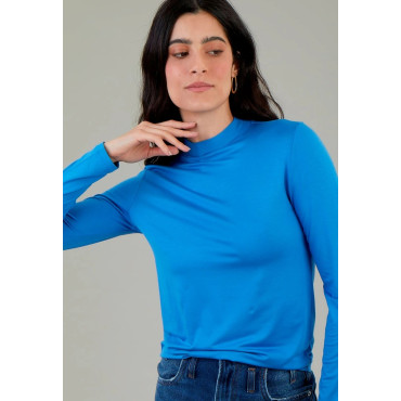 Blusa Lemon Manga Longa Gola Turtleneck Modal Pacifico