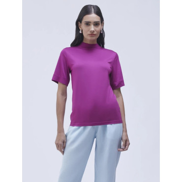 T-Shirt Lemon Gola Turtleneck Modal Rosa