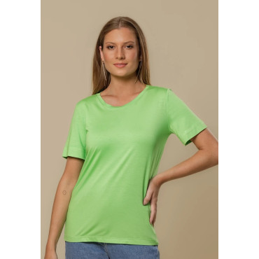 T-Shirt Lemon Gola Careca Modal Green Flash