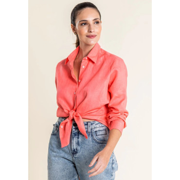 Camisa Lemon Linho Coral