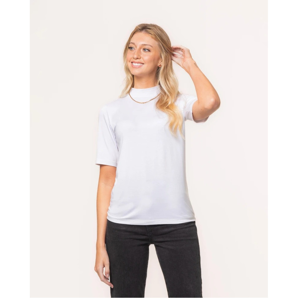 T-shirt Lemon Gola Turtleneck Modal Branco