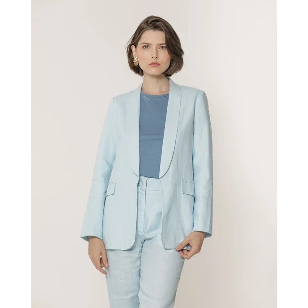 Blazer Lemon Linho Soft Blue