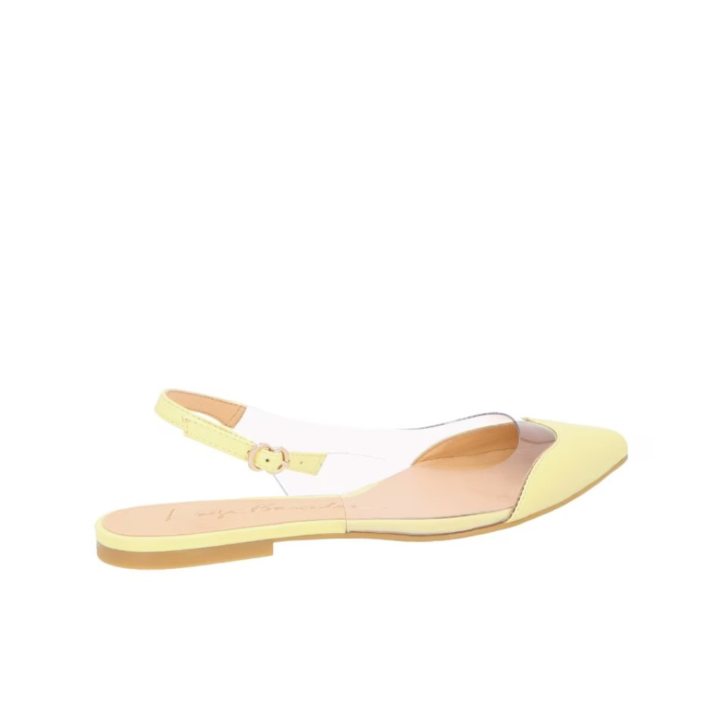 Sapatilha Slingback Em Couro Amarelo Claro Vinil