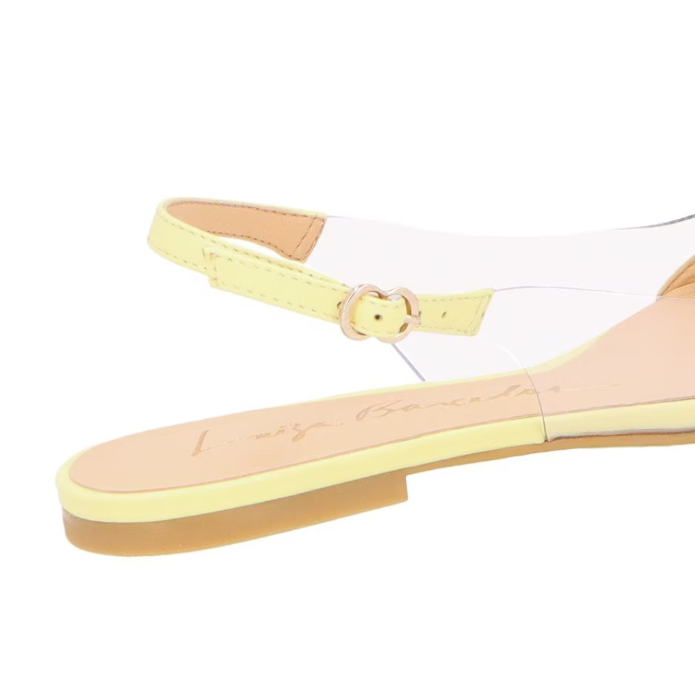 Sapatilha Slingback Em Couro Amarelo Claro Vinil