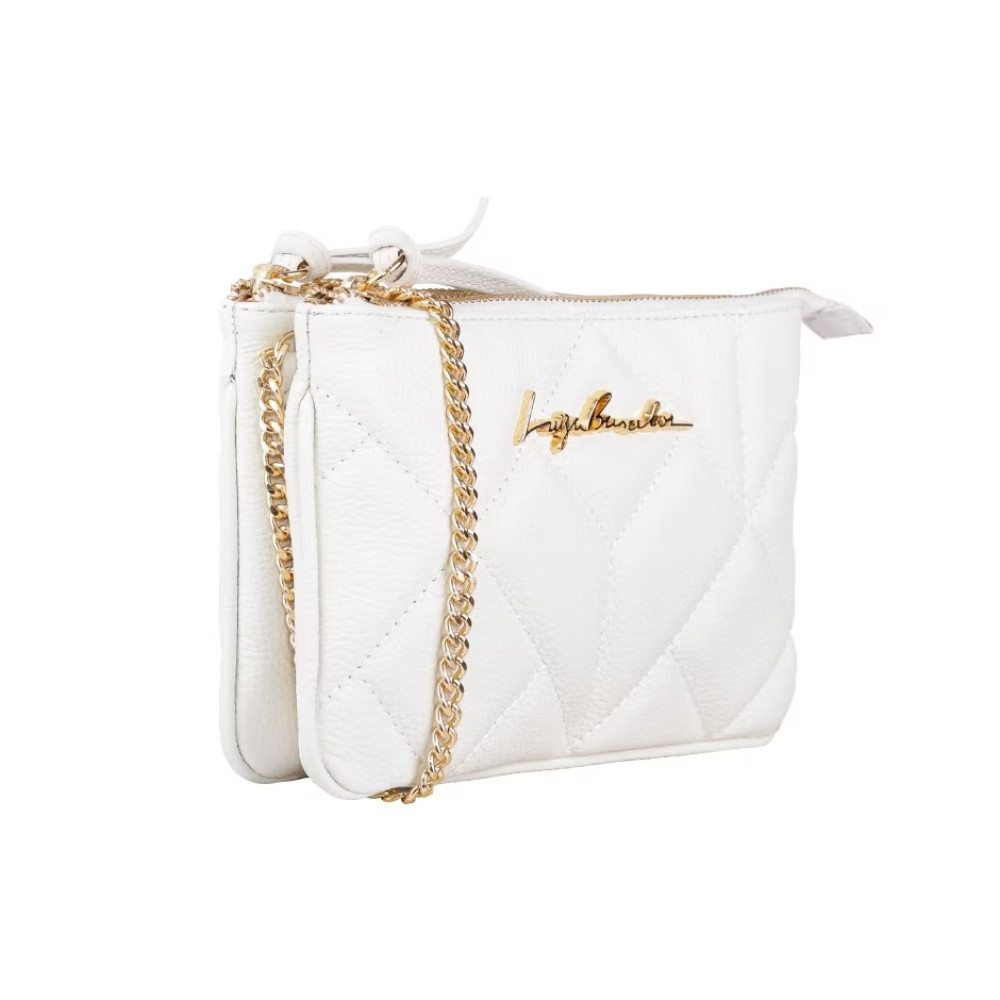 Bolsa Luiza Barcelos Pequena Dupla Tira Corrente Off-white