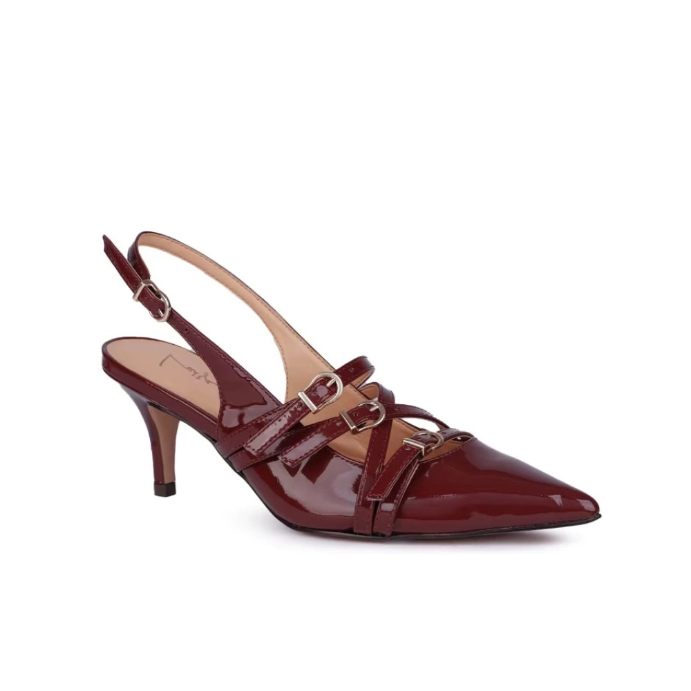 Scarpin Luiza Barcelos Slingback Fivela Vinho