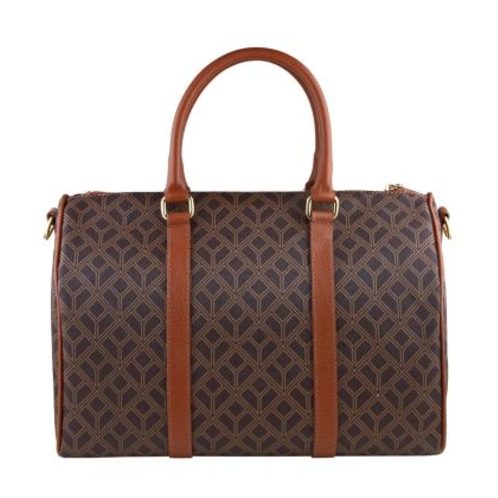 Bolsa Média Monograma Luiza Barcelos Marrom