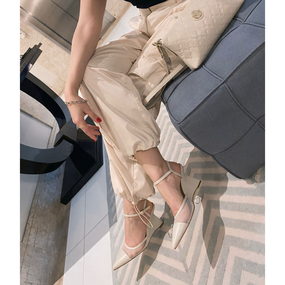 Scarpin Luiza Barcelos De Salto Anabela Off White