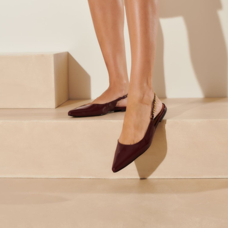 Sapatilha Luiza Barcelos Slingback Marsala