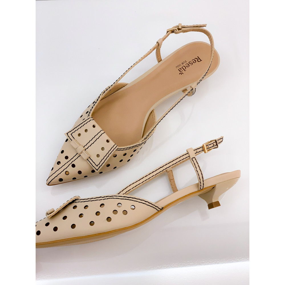 Slingback Reseda Salto Baixo Nude