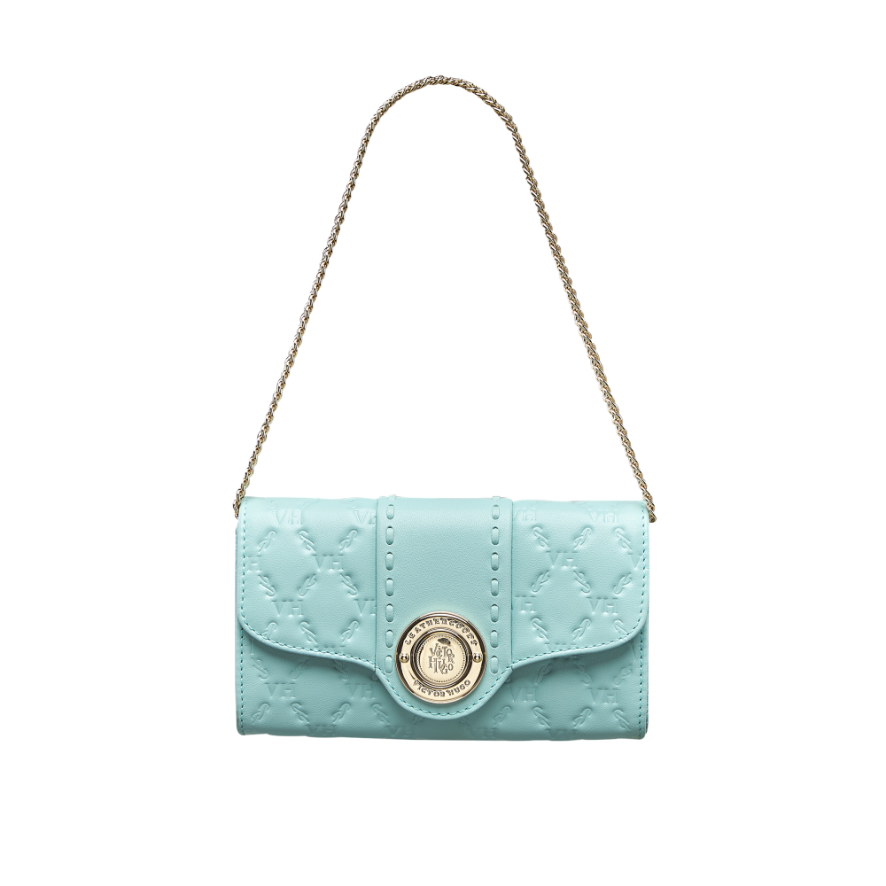 Bolsa Lock Clutch Elos Turquesa Victor Hugo