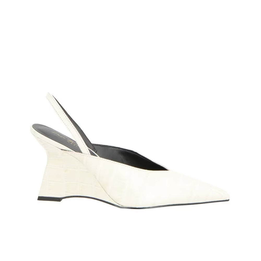 Scarpin Luiza Barcelos Slingback Croco Cairo Off White