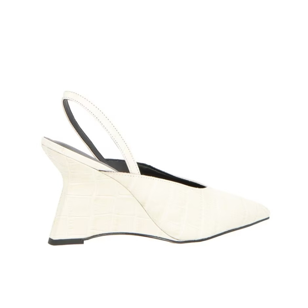 Scarpin Luiza Barcelos Slingback Croco Cairo Off White