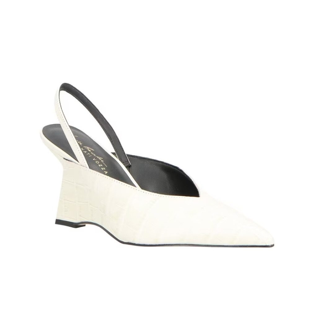 Scarpin Luiza Barcelos Slingback Croco Cairo Off White