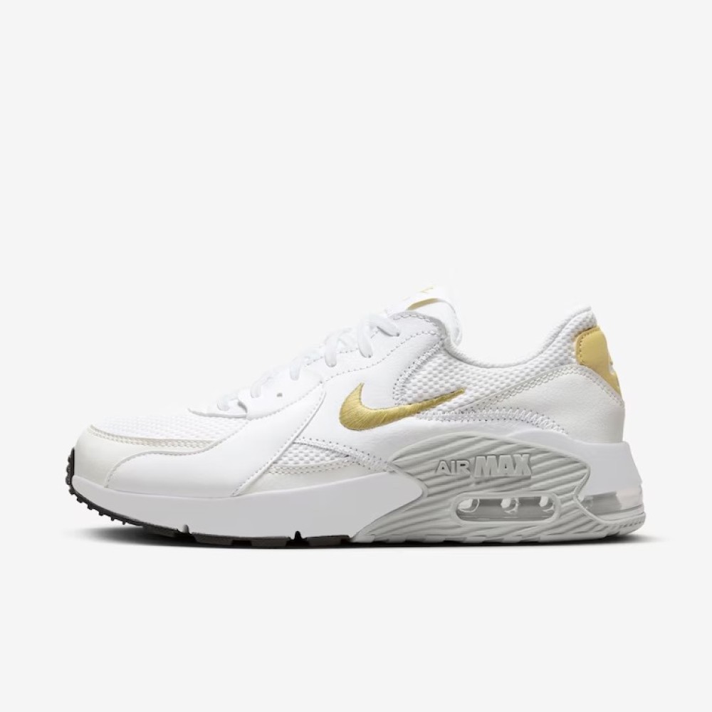 Tênis Nike Air Max Branco Com Dourado