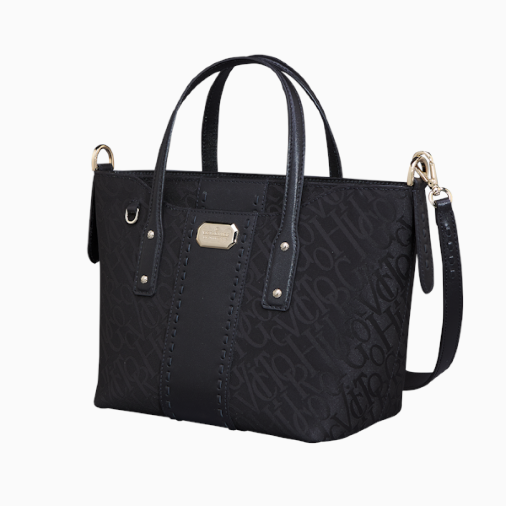 Bolsa Chelsea Duca Pocket Al Mini Preto Jacquard Victor Hugo