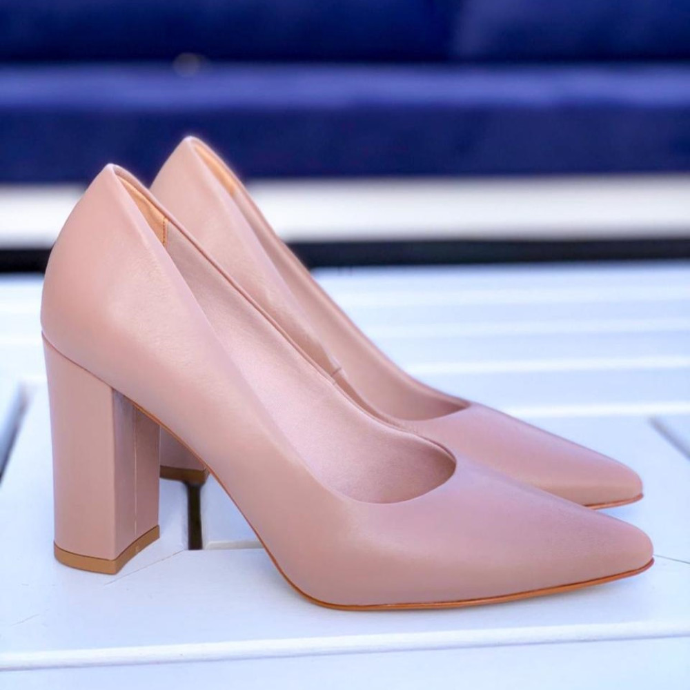 Scarpin Resedá Salto Bloco Nude