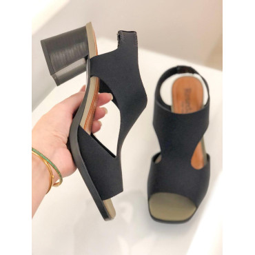 Sandália Resedá Neoprene Preta